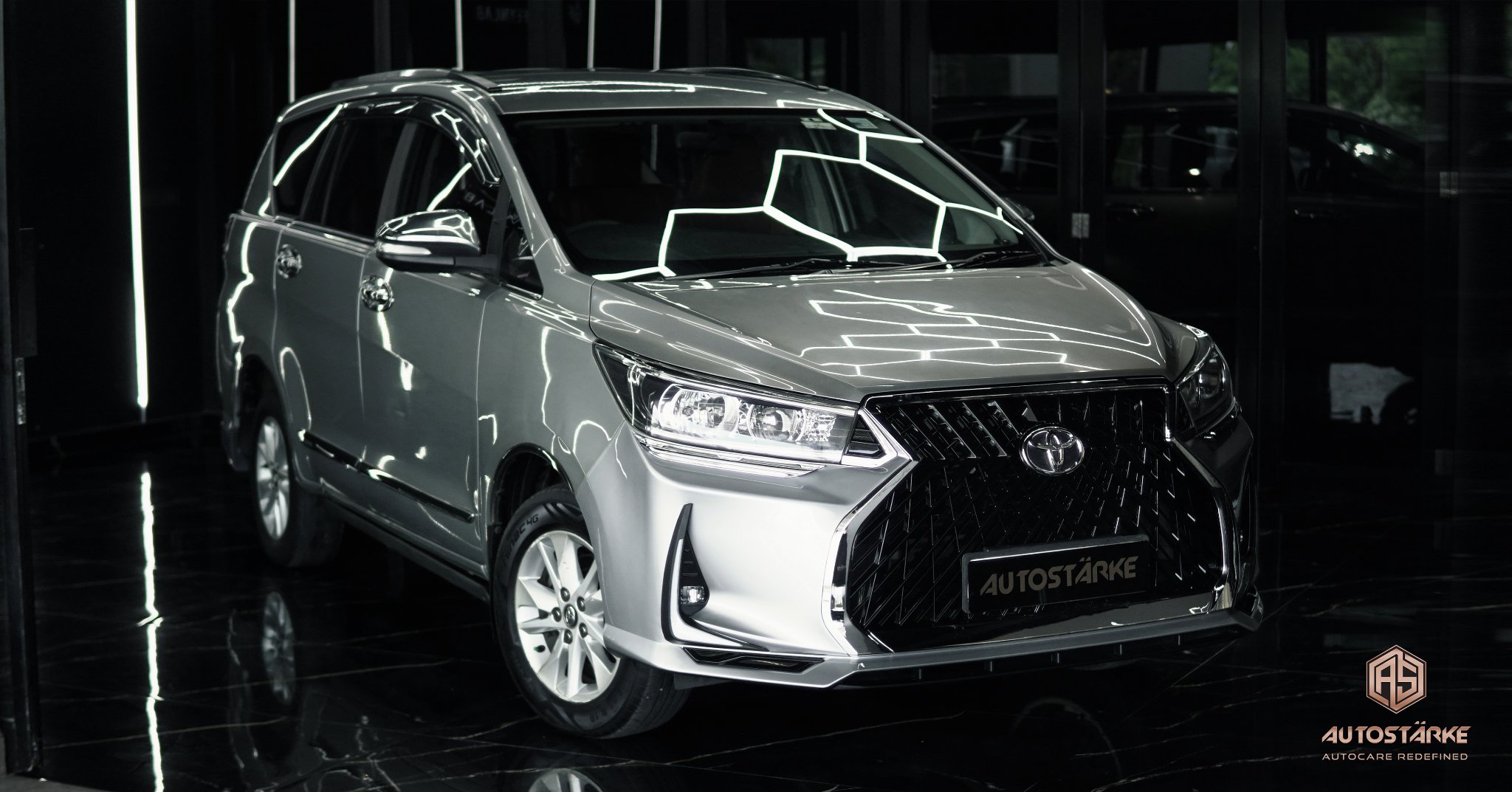 Toyota Innova Crysta modified with Lexus body kit