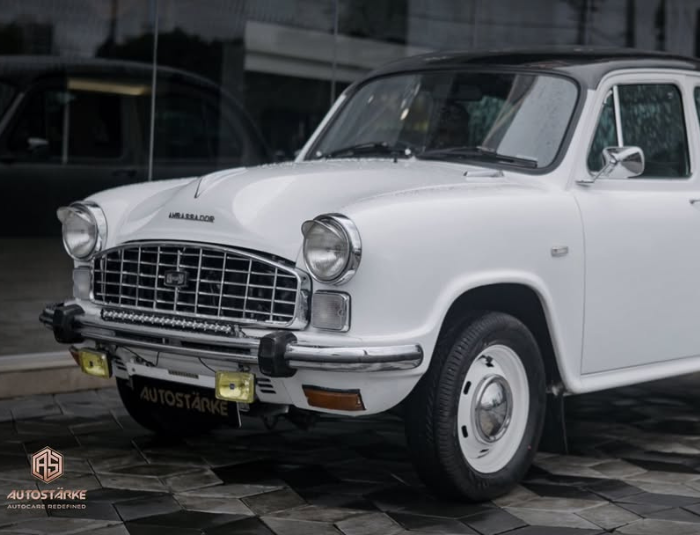 Vintage Ambassador fully restored with modern detailing by Autostarke