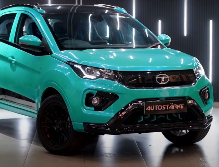 Exclusive Turquoise Aurora Blue paint job for Tata Nexon by Autostarke